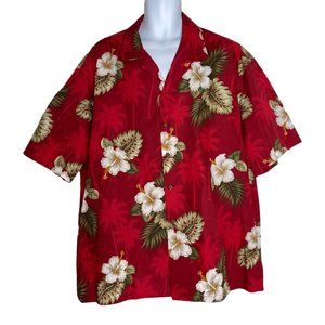 NWT Pacific Legend Aloha Tropical Island Red Floral Beach Vacation Shirt 3XL Big